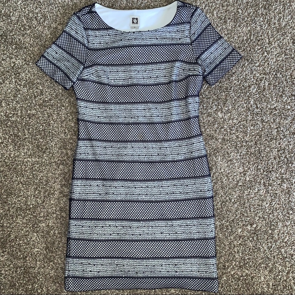Anne Klein Striped Black and White Dress